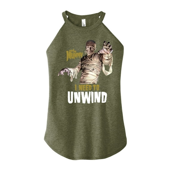 Classic Monsters - The Mummy - I Need to Unwind - Juniors High Neck Tank Top