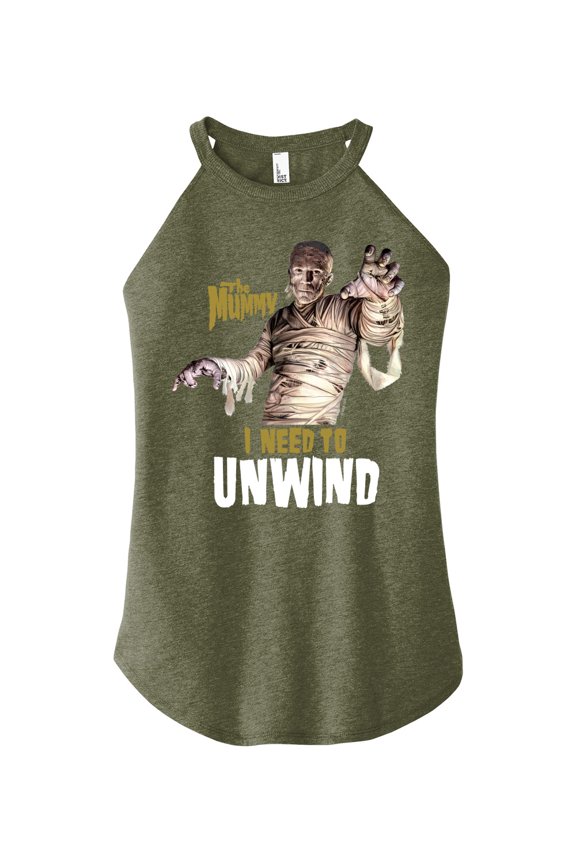 Classic Monsters - The Mummy - I Need to Unwind - Juniors High Neck Tank Top