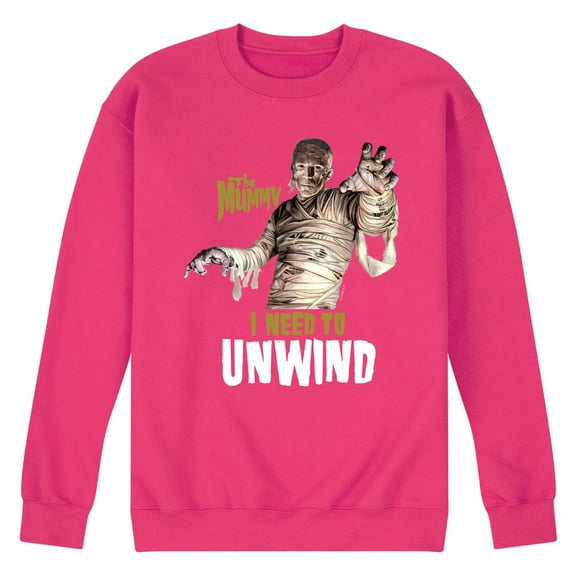 Classic Monsters - The Mummy - I Need to Unwind - Men's Crew Neck Fleece Pullover