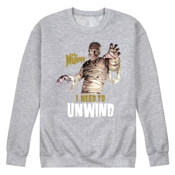 Classic Monsters - The Mummy - I Need to Unwind - Men's Crew Neck Fleece Pullover