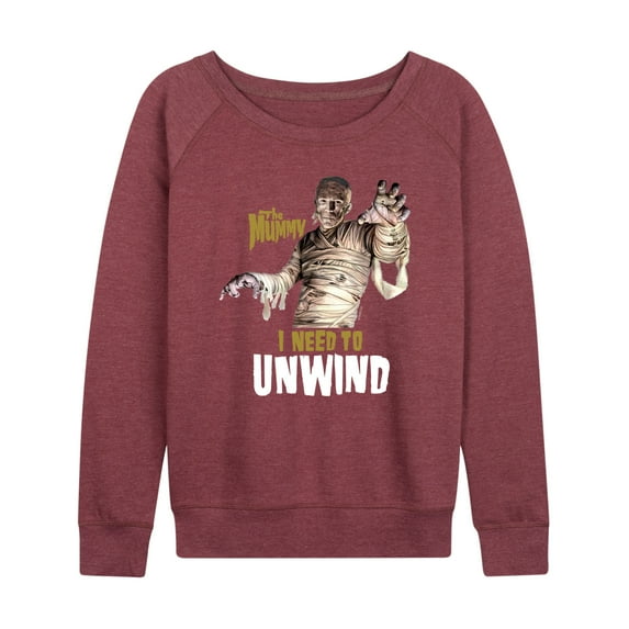 Classic Monsters - The Mummy - I Need to Unwind - Women's Lightweight French Terry Long Sleeve Shirt