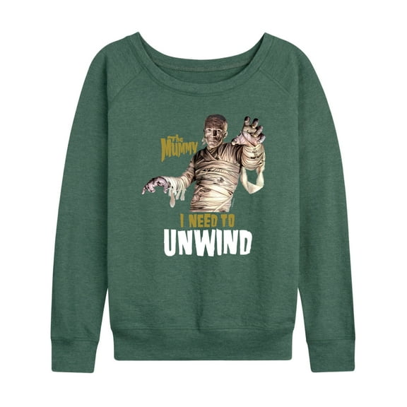Classic Monsters - The Mummy - I Need to Unwind - Women's Lightweight French Terry Long Sleeve Shirt