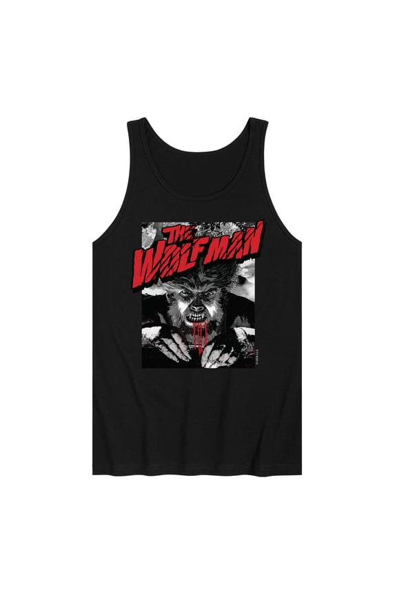 Classic Monsters - The Wolf Man - Black and White Movie Cover - Men's Jersey Tank Top