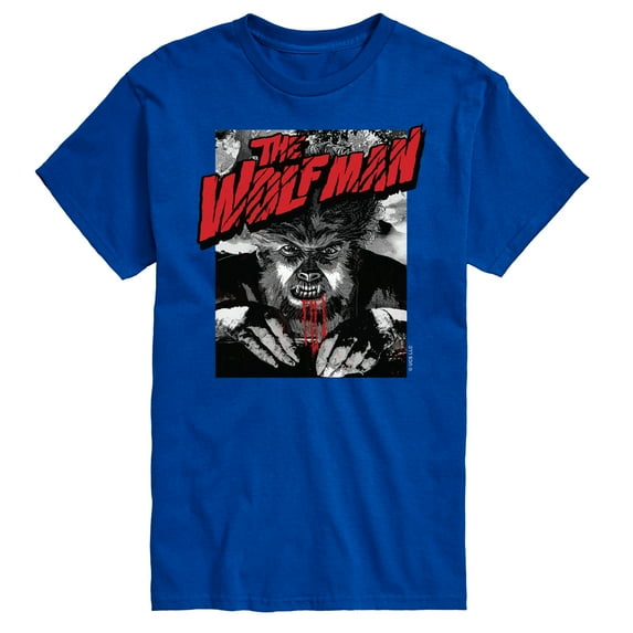 Classic Monsters - The Wolf Man - Black and White Movie Cover - Men's Short Sleeve Graphic T-Shirt