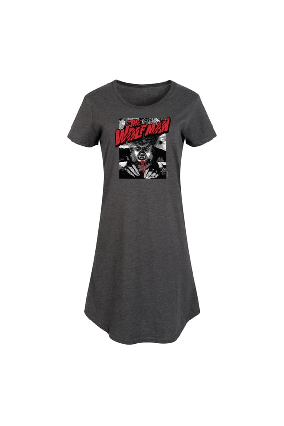 Classic Monsters - The Wolf Man - Black and White Movie Cover - Women's Any Way Dress