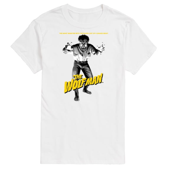 Classic Monsters - The Wolf Man - The Night Monster with The Blood Lust of a Savage Beast - Men's Short Sleeve Graphic T-Shirt