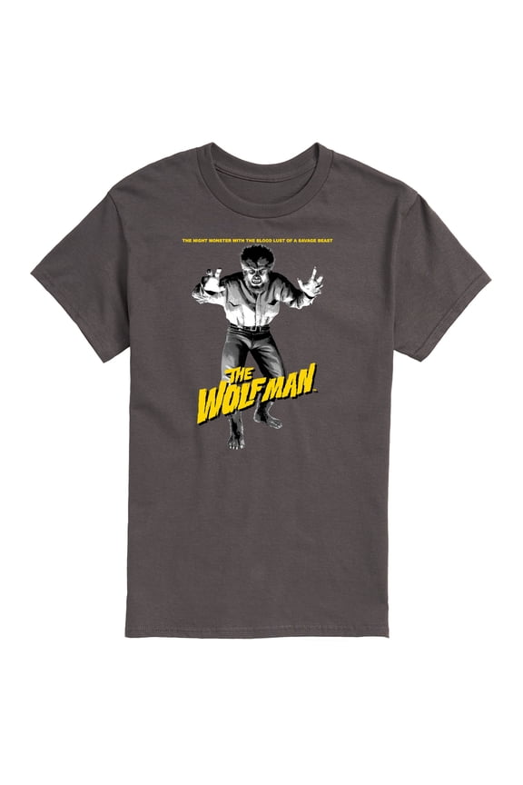 Classic Monsters - The Wolf Man - The Night Monster with The Blood Lust of a Savage Beast - Men's Short Sleeve Graphic T-Shirt