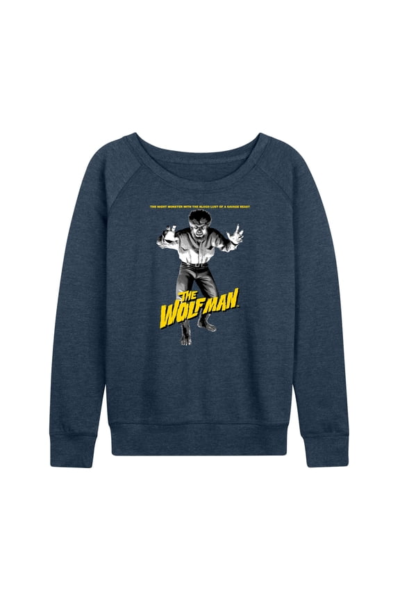 Classic Monsters - Wolf Man The Blood Lust of a Savage Beast - Women's Lightweight French Terry Long Sleeve Shirt