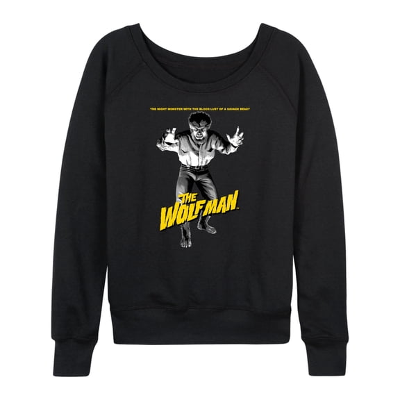 Classic Monsters - Wolf Man The Blood Lust of a Savage Beast - Women's Lightweight French Terry Long Sleeve Shirt