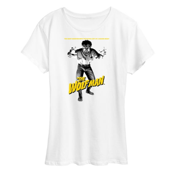 Classic Monsters - The Wolf Man - The Night Monster with The Blood Lust of a Savage Beast - Women's Short Sleeve Graphic T-Shirt