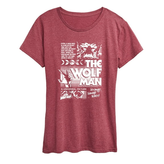 Classic Monsters - The Wolf Man - Women's Short Sleeve Graphic T-shirt
