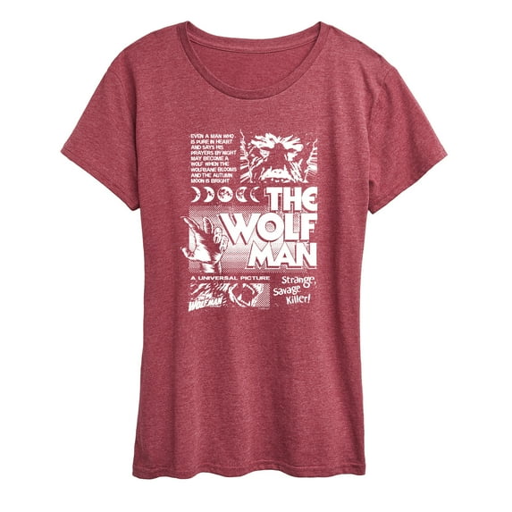 Classic Monsters - The Wolf Man - Women's Short Sleeve Graphic T-shirt