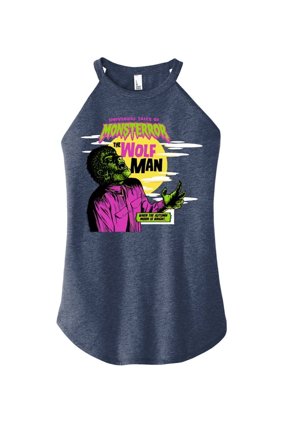 Classic Monsters - Universal Tales of Monsterror - The Wolf Man - When the Autumn Moon is Bright - Juniors High Neck Tank Top