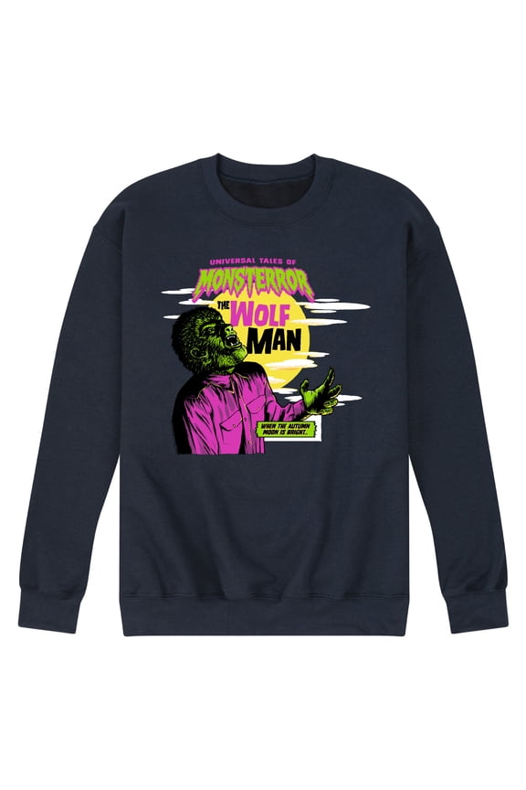 Classic Monsters - Universal Tales of Monsterror - The Wolf Man - When the Autumn Moon is Bright - Men's Crew Neck Fleece Pullover