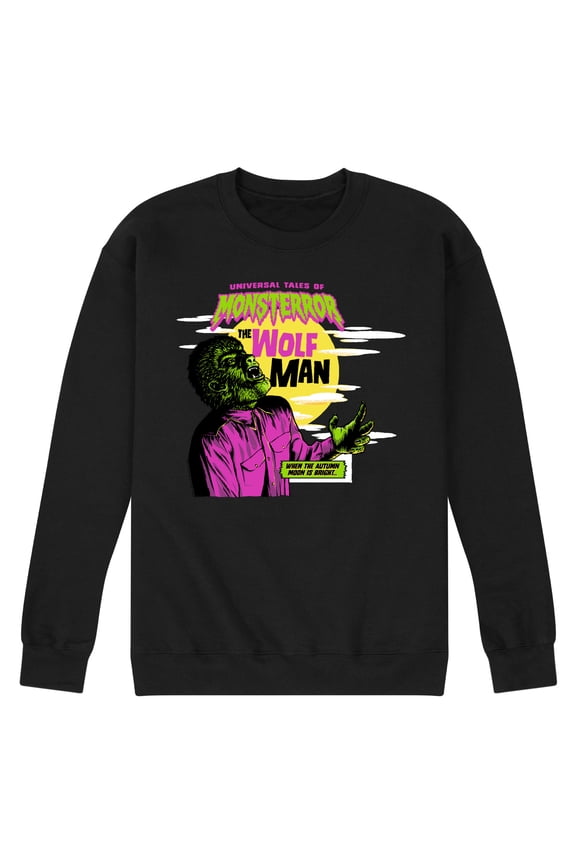 Classic Monsters - Universal Tales of Monsterror - The Wolf Man - When the Autumn Moon is Bright - Men's Crew Neck Fleece Pullover