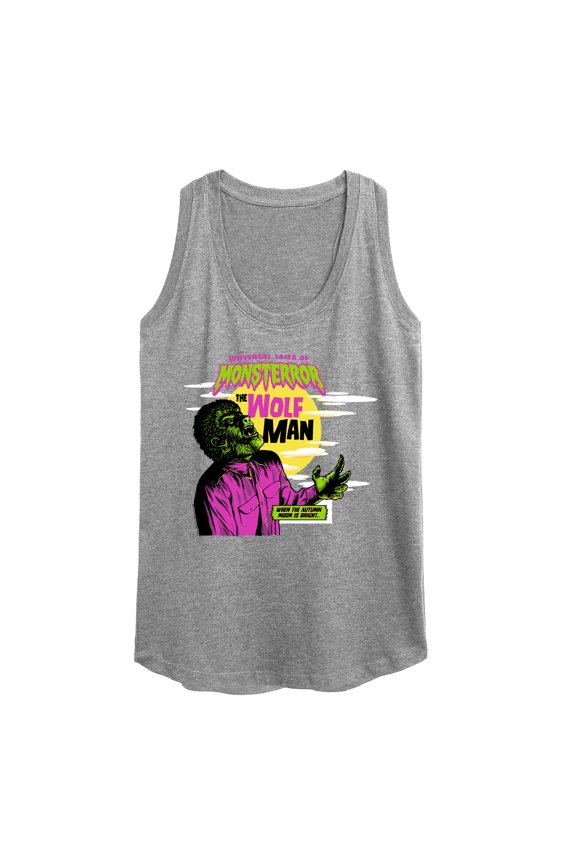 Classic Monsters - Universal Tales of Monsterror - The Wolf Man - When the Autumn Moon is Bright - Women's Racerback Tank Top