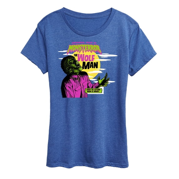 Classic Monsters - Universal Tales of Monsterror - The Wolf Man - When the Autumn Moon is Bright - Women's Short Sleeve Graphic T-Shirt