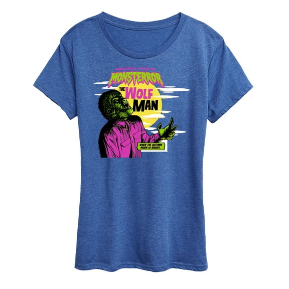 Classic Monsters - Universal Tales of Monsterror - The Wolf Man - When the Autumn Moon is Bright - Women's Short Sleeve Graphic T-Shirt