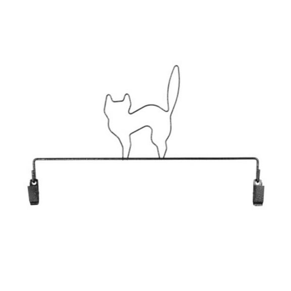 Classic Motifs 8 Inch Black Cat Craft Hanger With Holding Clips