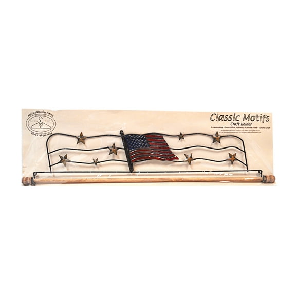 Classic Motifs American Flag 22 Inch Fabric Holder With Dowel