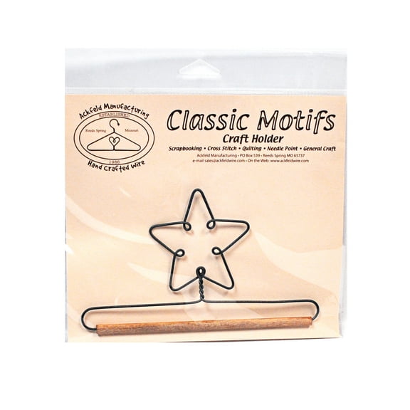 Classic Motifs Star 6 Inch Fabric Holder With Dowel