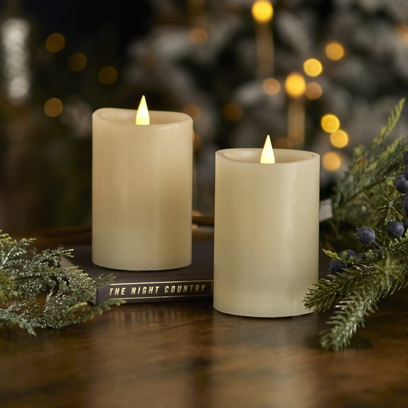 Classic Motion Flameless Candle 2pc set - (2) 3x5 Ivory