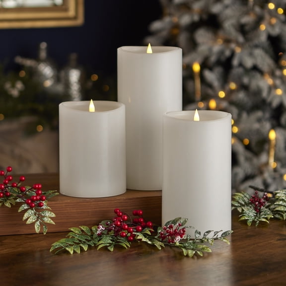 Classic Motion Flameless Candle 3pc Set -5x7, 5x9, 5x11 White