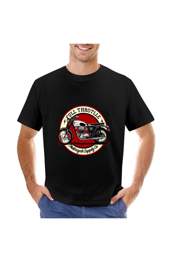 Classic Motorbike Design Mens T-Shirt Vintage Retro Biker Tee
