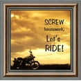 thumbnail image 1 of Classic Motorcycle Bikers "Screw Housework, Let's Ride!" Sunset with Picture Frame, 10x10 8570, 1 of 6