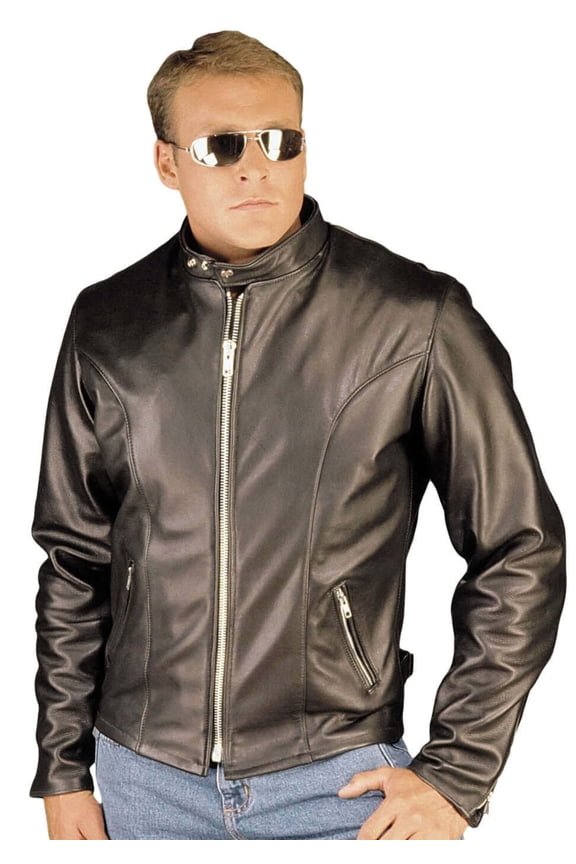Classic Motorcycle Jacket Made in USA by Reed (Small, BLACK)