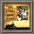 thumbnail image 1 of Classic Motorcycle "Life is Short" Sunset with Personalized Picture Frame, 10X10 9762, 1 of 6