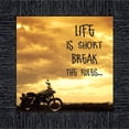 thumbnail image 1 of Classic Motorcycle "Life is Short" Sunset with Picture Frame, 10x10 8562, 1 of 6