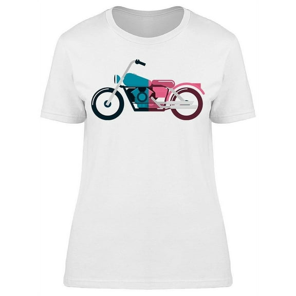 Classic Motorcycle, Pink/blue T-Shirt Women -Image by Shutterstock, Female 4X-Large
