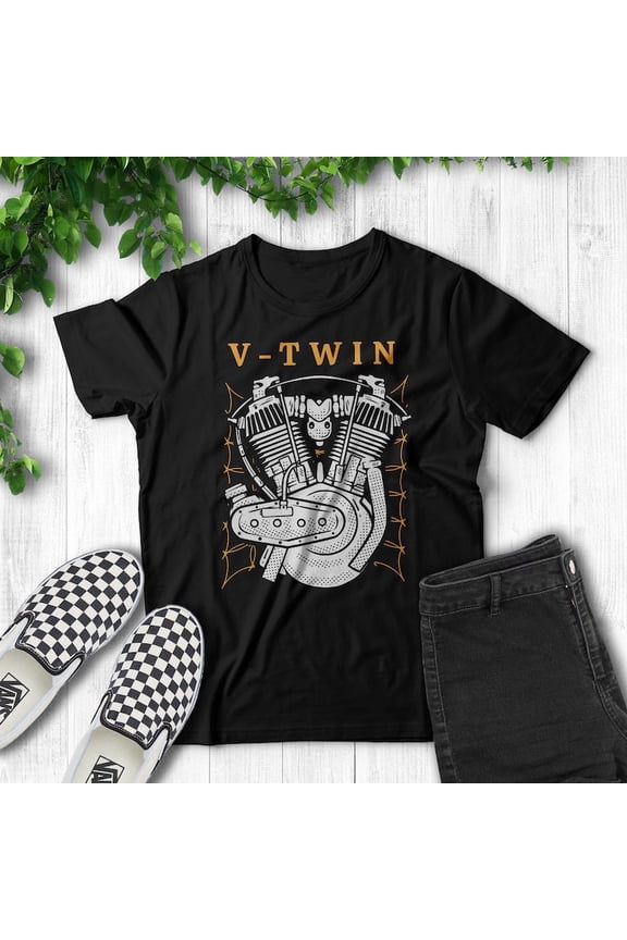 Classic Motorcycle Retro Unisex T Shirt Vintage Biker Graphic Tee up to 5XL