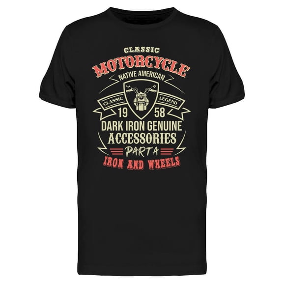 Classic Motorcycle  T-Shirt Men -Image by Shutterstock, Male 3X-Large