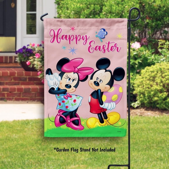 Classic Mouse & Bow Mouse Happy Easter Garden Flag, Fairy Tale Easter Flag, Fairy Tale Outdoor Easter Decorations, Cute Easter Patio Porch Decor, Outdoor Porch Yard Decor