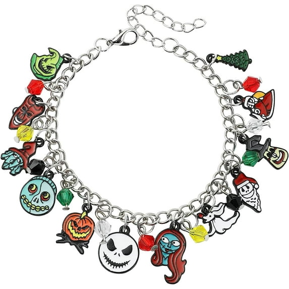 Classic Movie Charm Bracelet for Men - Horror Movies Game Bracelet Halloween Scary Cosplay Costume Jewelry Collection Gift for Fans