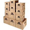 thumbnail image 1 of Classic Moving Box 10 Pack Kit, Reinforced Handles, Tape-Free Assembly, Box with Lid, 8 Small and 2 Medium Boxes, 1 of 10