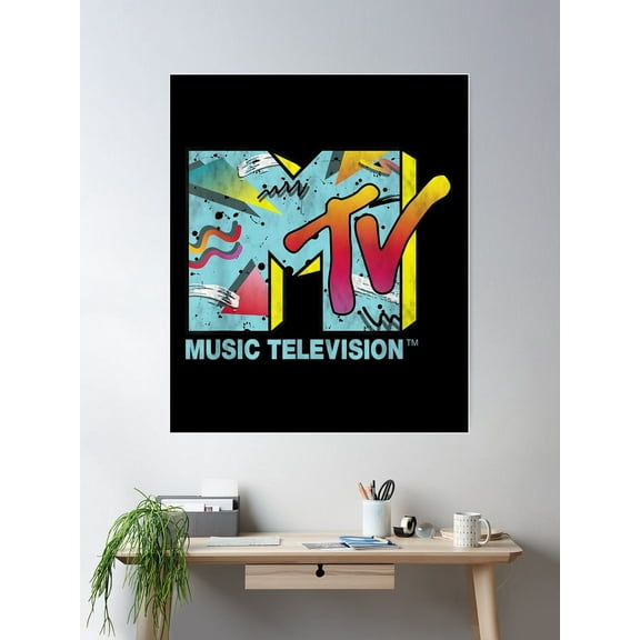 Classic Mtv Logo 80S Style Poster Wall Art, Modern Wall Decor For Living Room Bedroom, 8x12 UNFRAMED