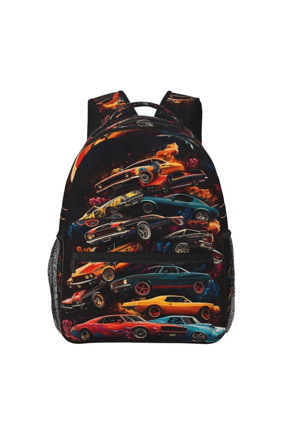 Classic Muscle Car Backpack Lightweight Travel Bag for Men and Women