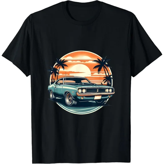 Classic Muscle Car Retro Vintage Style Design Graphic Gift Top Cool Retro Unisex T-Shirt