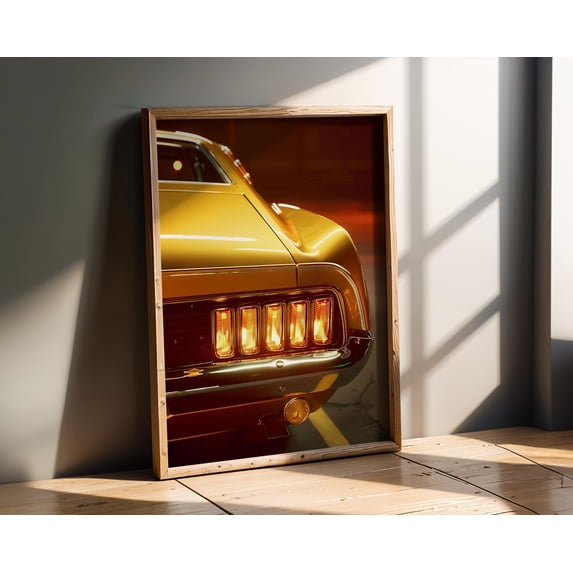 Classic Muscle Car Tail Lights Vintage Automotive Poster , Poster Print ...