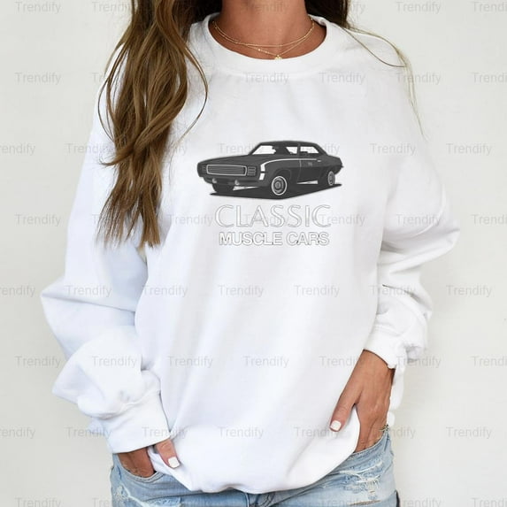Classic Muscle Cars Vintage Automobile Graphic Unisex Sweatshirt M390323, Up to Size 5XL