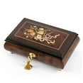 thumbnail image 1 of Classic Music Box Features 30 Note Nostalgic Design of A Floral Bouquet Tied With Pink Ribbon - Moon River, 1 of 2