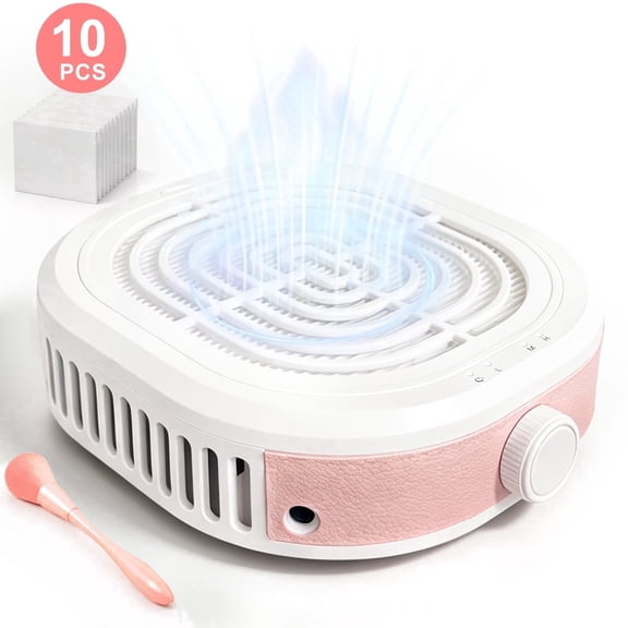 Electric Nail Dust Collector, Powerful Nail Vacuum Fan with 3800RPM Motor, 3 Adjustable Suction Modes, Reusable Filter for Acrylic Nail Dust Removal, Manicure Tool for Salon & Home Use, Pink