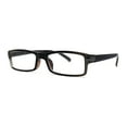thumbnail image 1 of Classic Narrow Rectangular Spring Hinge Horned Powered Reading Glasses Brown +1.75, 1 of 4