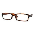 thumbnail image 1 of Classic Narrow Rectangular Spring Hinge Horned Powered Reading Glasses Red Tortoise +1.75, 1 of 4