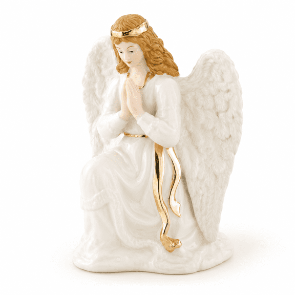 Classic Nativity Angel Figurine, 5.9 Inches, Parian Ceramic Decor