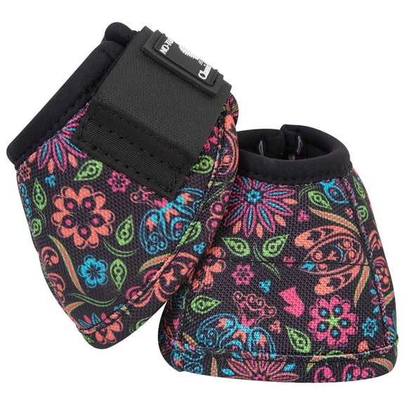 Classic Equine Dyno Bell Boots Fun Colors and Patterns Neon Flower / Medium