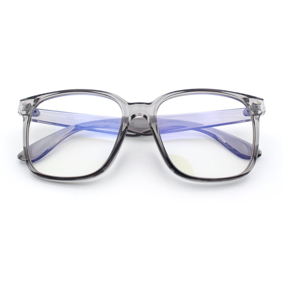 Classic Nerdy Oversized Horn Rim Blue Light Filter Screen Glasses [Slate]